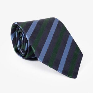 Prada Blue/Green Striped Silk Tie